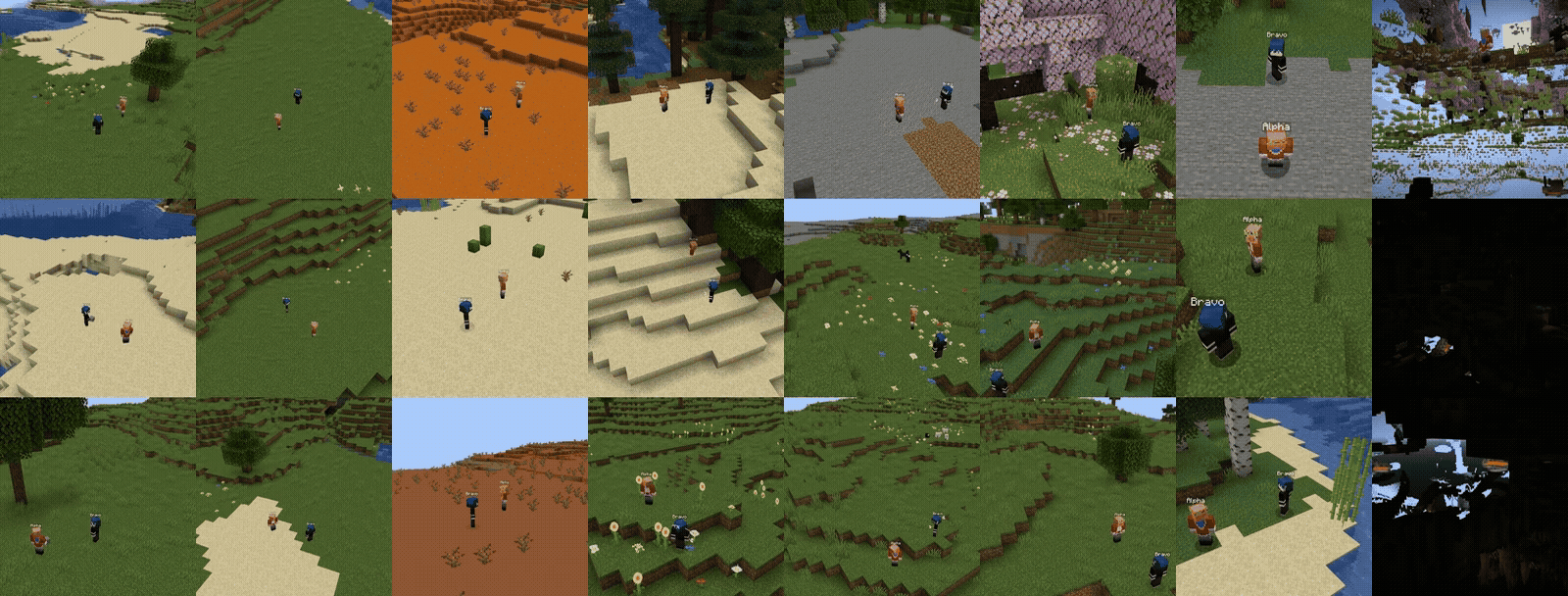 Solaris multiplayer world model demo — player two perspective
